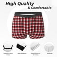 thumbnail image 2 of Men's Boxer Briefs, red black buffalo plaid Soft Comfy Mens Underwear Boxer Briefs Breathable With Widen Waist, 2 of 7