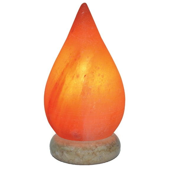 IndusClassic LGM-02 Tear Droop Shape Himalayan Crystal Rock Salt Lamp With Marble Base and Dimmable Control