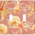 thumbnail image 2 of Metal Light Switch Wall Plate Outlet Cover (Ocean Sea Star Fish Shell Coral Clam Peach - Double Toggle), 2 of 2