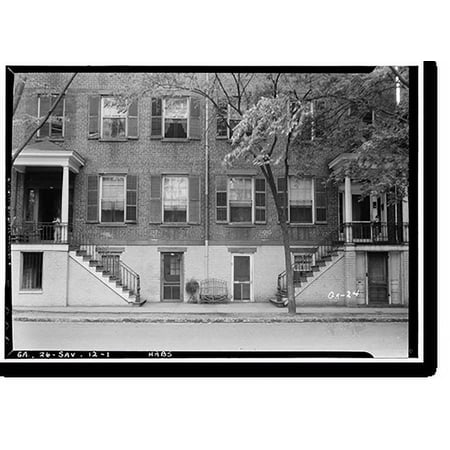 Historic Print, 118 & 124 East Harris Street (House), Savannah, Chatham County, GA, 16" x 20"