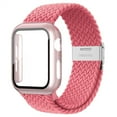 thumbnail image 1 of ALMNVO Braided Solo Loop Band Compatible with Apple Watch Bands with Case 45mm 44mm 42mm ,Stretch Nylon Elastic Strap with Glass Screen Protector Case for iWatch Series 7 6 SE 5 4 3 2 1, 1 of 5