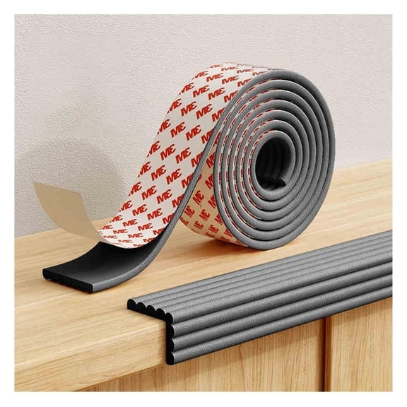 Self-Adhesive Foam Edge Corner Protector, Furniture Bumper Padding, Black, 5M/16.4Ft