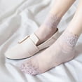 thumbnail image 3 of Lolita Women Invisible Lace Socks Thin Ladies Lace Boat Socks Hollow Non-slip Shallow Transparent Socks Women, 3 of 7