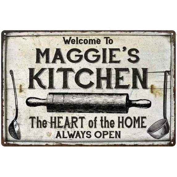 MAGGIE'S Kitchen Farmhouse Sign Gift 8x12 Metal 108120033340