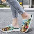 thumbnail image 4 of Chririnla Cute Cat and Dog Women Mules Shoes Garden Clogs Breathable Comfortable Walking Sneaker Ladies Work Slip On Loafers Open Back Beach Slide Sandals, 4 of 7
