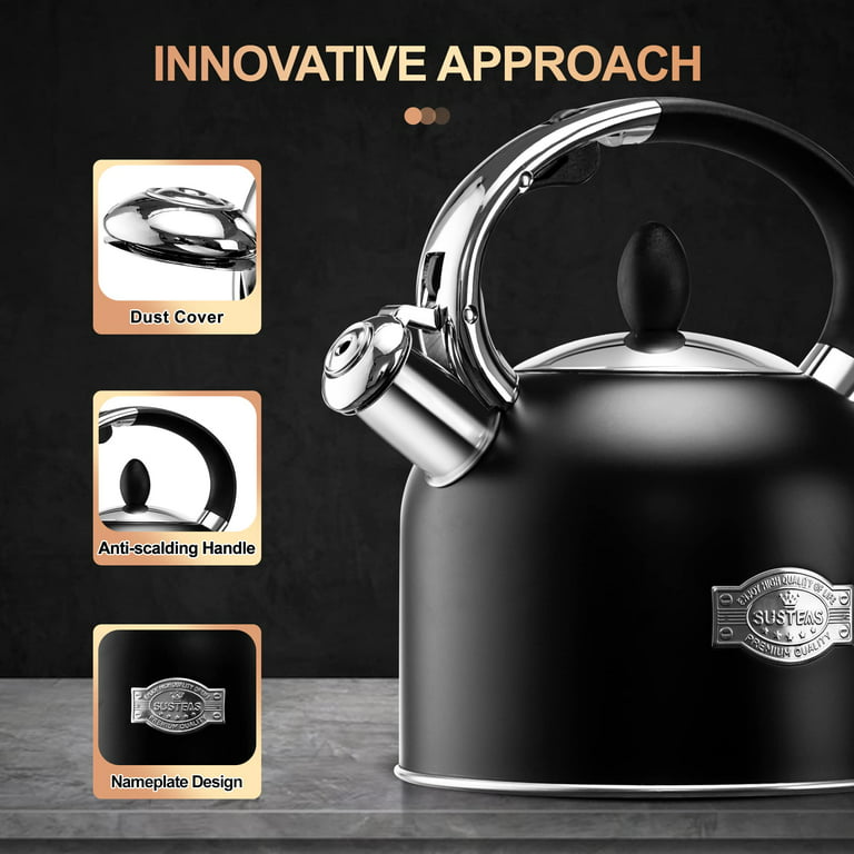 Tea Kettle - Loud Whistle Stovetop Teapot,Food Grade Stainless Steel Water  kettles for Stove Top with Anti-hot Ergonomic Handle,Suitable for All Heat