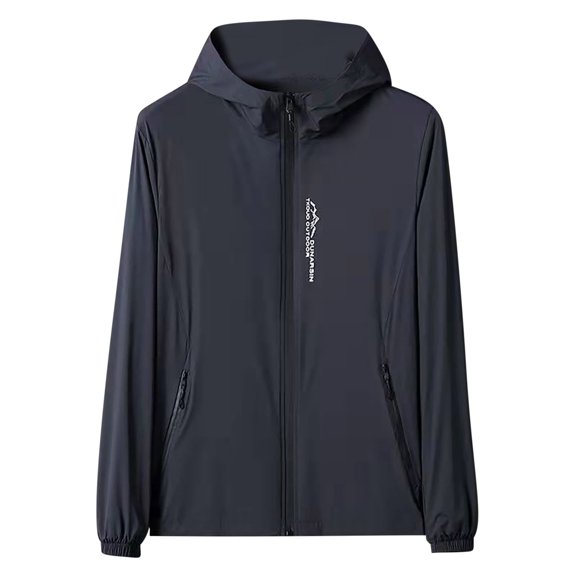 YUTK Men's UPF 50 Sun Protection Hoodie Jacket Lightweight Full Zip Hoodies Long Sleeve Shirts for Men Hiking Fishing Dark Gray 4Xl