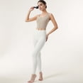 thumbnail image 3 of Women's Zip-Up Cropped Athletic Tank Top with Built-In Bra and Contoured Seam Design - X Large, Light Beige, 3 of 6