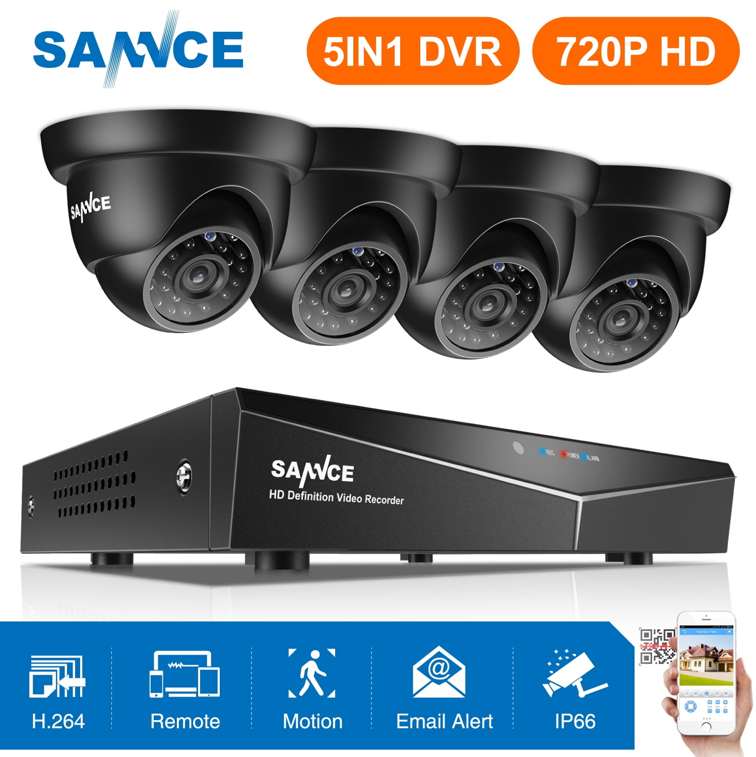 SANNCE 8CH 1080N HDMI DVR Outdoor 1500TVL Video CCTV Security Camera System 1TB 