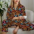 thumbnail image 4 of Wukai Daisies Flowers Print Women's Pajama Set - Soft Long Sleeve Sleepwear for Comfort and Style-Large, 4 of 9