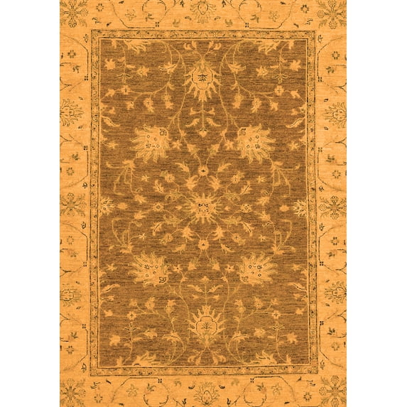 Ahgly Company Indoor Rectangle Oriental Orange Traditional Area Rugs, 6' x 9'