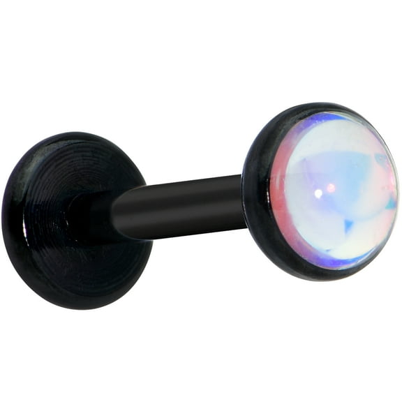 Body Candy Women 16G Black PVD Steel White Internal Thread Labret Monroe Lip Tragus Cartilage Stud 5/16