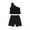 Black, variant on Esaierr Toddler Baby Girls Summer Clothes 2PCS Sets Solid Color One Shoulder Sleeveless Vest Tops Elastic Shorts Casual Outfits 9 Months - 4 Years