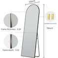 thumbnail image 5 of Anyrose 78"x 35" Arched Full Length Mirror Floor Mirror with Stand Wall-Mounted, Black, 5 of 6