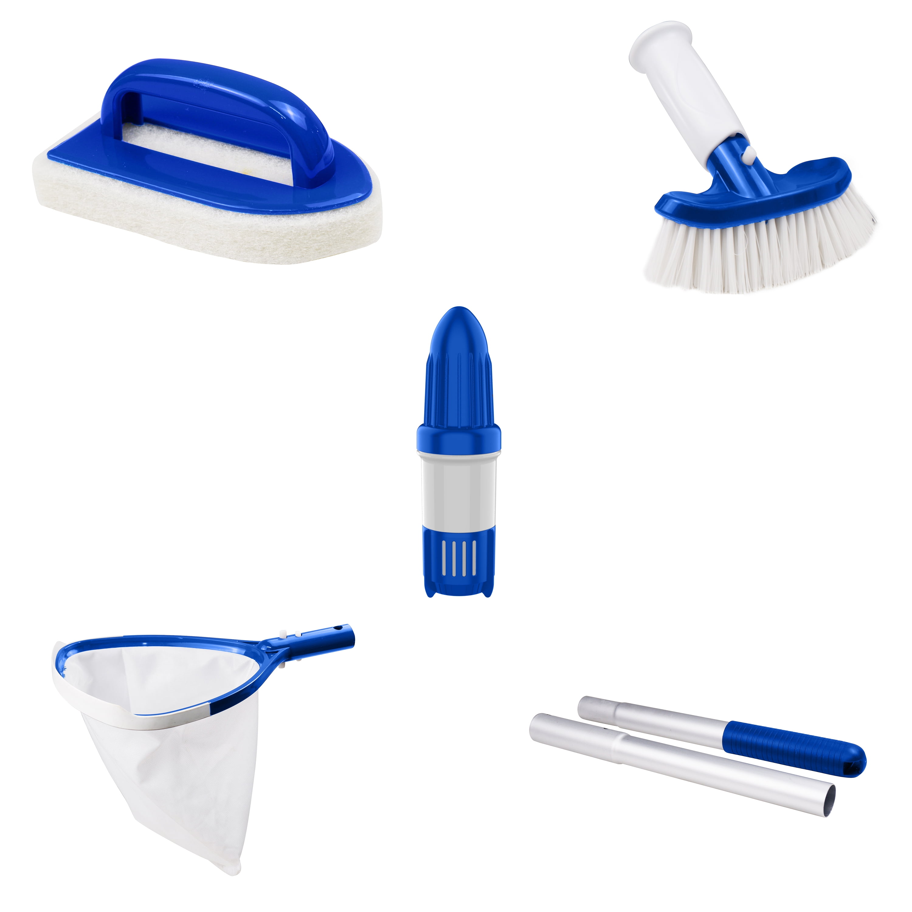 5 Pcs Pool Maintance Kit,SPA & Hot Tub Cleaning Kit Pool, Leaf Rake, Brush, Chemical Dispenser