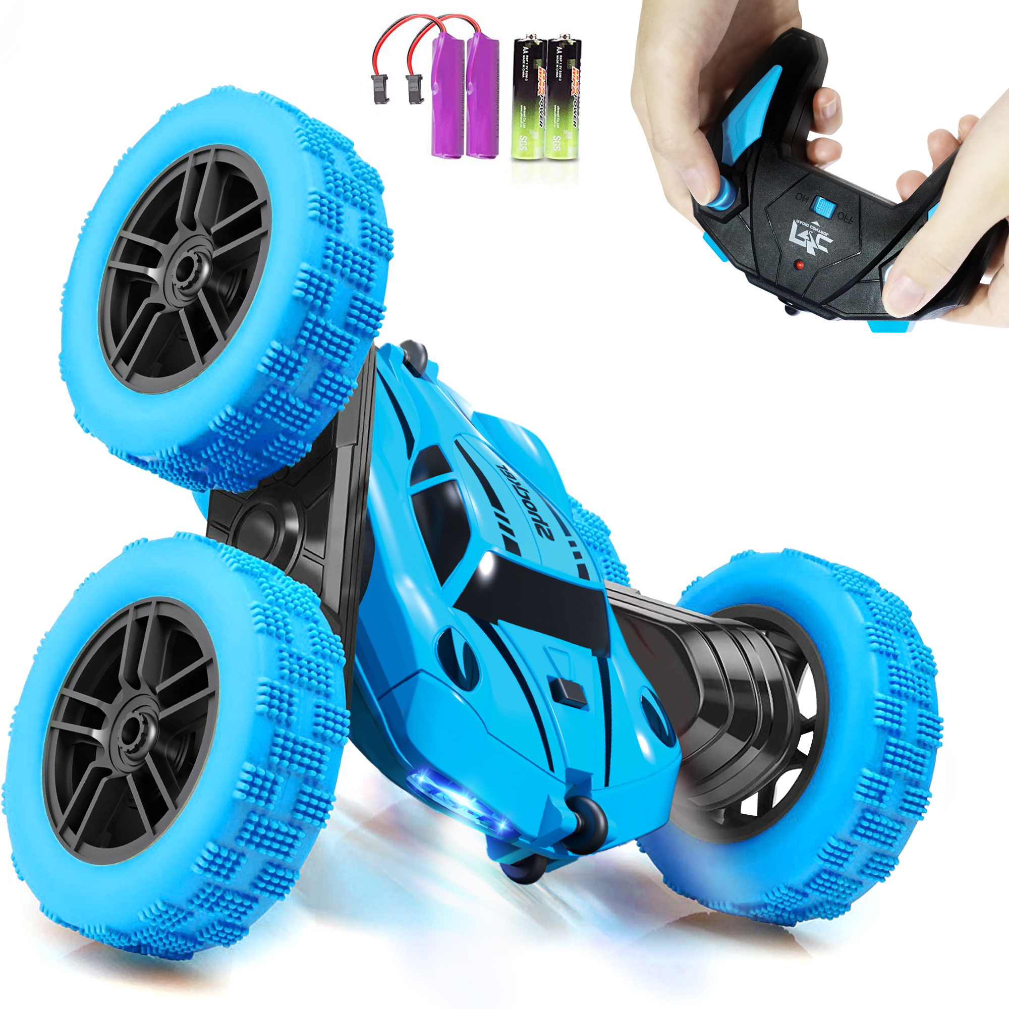 NKOK Stunt RTR RC Hurricane (Colors May Vary), Rechargeable Stunt Vehicle, LED Lights To Add Excitement To Children When Playing, For Ages 6 And Up