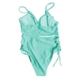 thumbnail image 5 of Swanpen Women's Striped Ruffled High Waisted Bikini Set, V-Neck Adjustable Strap 2 Piece Swimsuit, 5 of 5