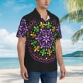 thumbnail image 5 of Easygdp Mardi Gras5 Men's Hawaiian Shirts Print Lapel Short Sleeve for Beach, vacation, party, casual occasions - 3X-Large, 5 of 9