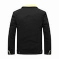 thumbnail image 5 of Herrnalise Men's Fashion Casual Cotton Thickened Warm Windproof Jacket Long Sleeve Lapel Oversize Coat Black, 5 of 6