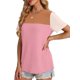 thumbnail image 4 of Camisas WIHOLL para mujer, punto primaveral, color rosa acanalado, color rosa S, 4 of 4