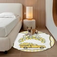 thumbnail image 2 of Summer Lemon Round Area Rug 3.3Ft Washable Circle Rugs for Dining Room Table, Yellow Truck Fruits Plants Country Plaid Non-Slip Carpet Floor Mats Indoor Outdoor Carpet Runner Aesthetic Home Decor, 2 of 8