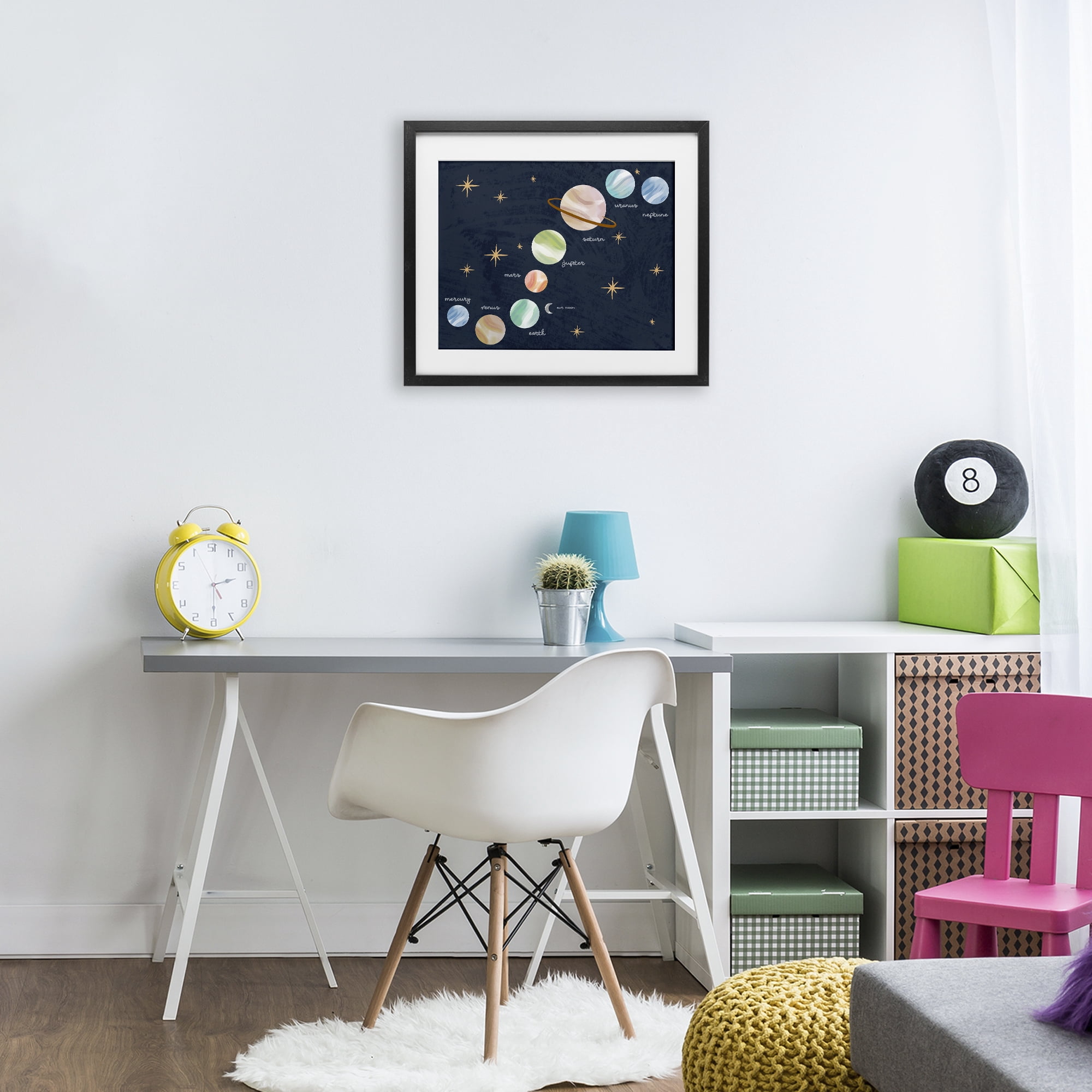 Stupell Industries Educational Space System Black Framed Print Under Glass, design by Lil' Rue