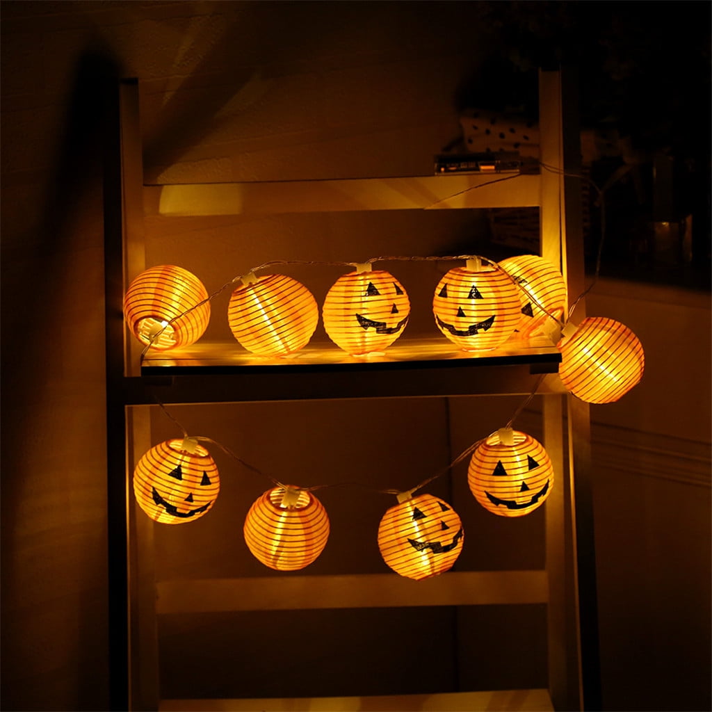 Guirlandes Halloween, Lot De 3 Citrouille Avec Ventouses, Décoration LED Lumières De Fenêtre, Intérieur Et Extérieur Jardin Décor