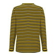 thumbnail image 6 of Fiaer Stripes Oversized Women T Shirts Crew Neck Long Sleeve Tshirts Baggy Fall Casual Color Blocking Tops Yellow XL, 6 of 6