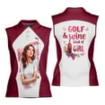 thumbnail image 2 of HOMYGIFTS Custom Face Women's Sleeveless Golf Polo – Golf & Wine Design for Ladies, 2 of 16
