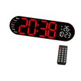 thumbnail image 3 of jifeng Digital Wall Clock Arabic Numerals LED Desktop Clock for Home Bedroom Office Red, 3 of 9