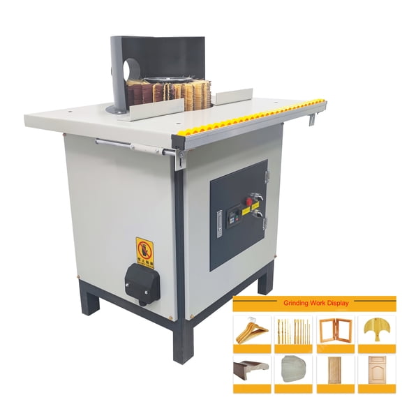 Woodworking Single Head Brush Sanding Machine Solid Wood Polishing Sander 220V