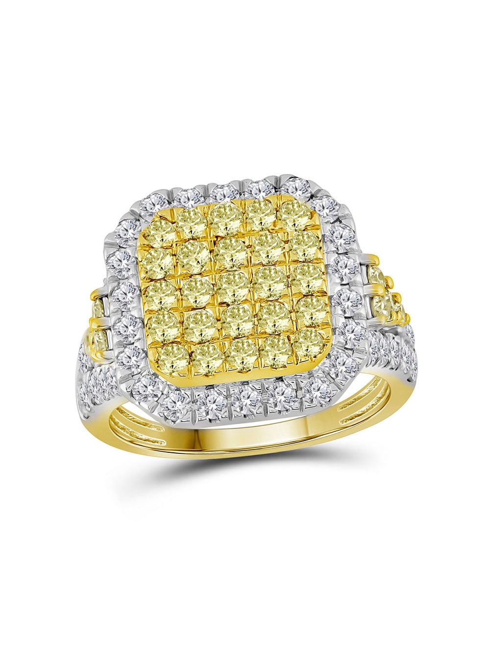 Fabulous 2 Row Engagement Wedding Men's Ring 2.33Ct Diamond 14k Yellow Gold Over 