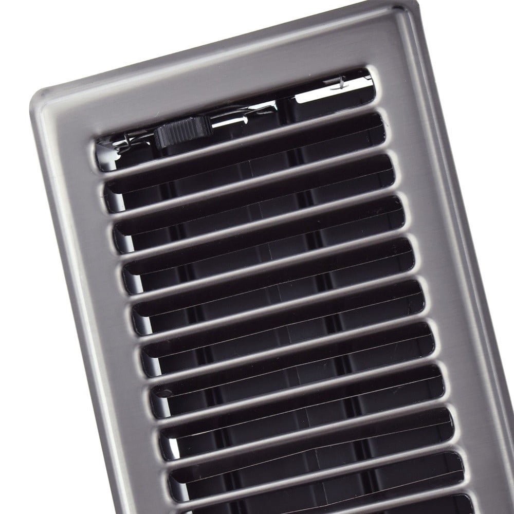 Imperial RG1997 Louvered Pewter Steel Floor Register 4inch x 12inch
