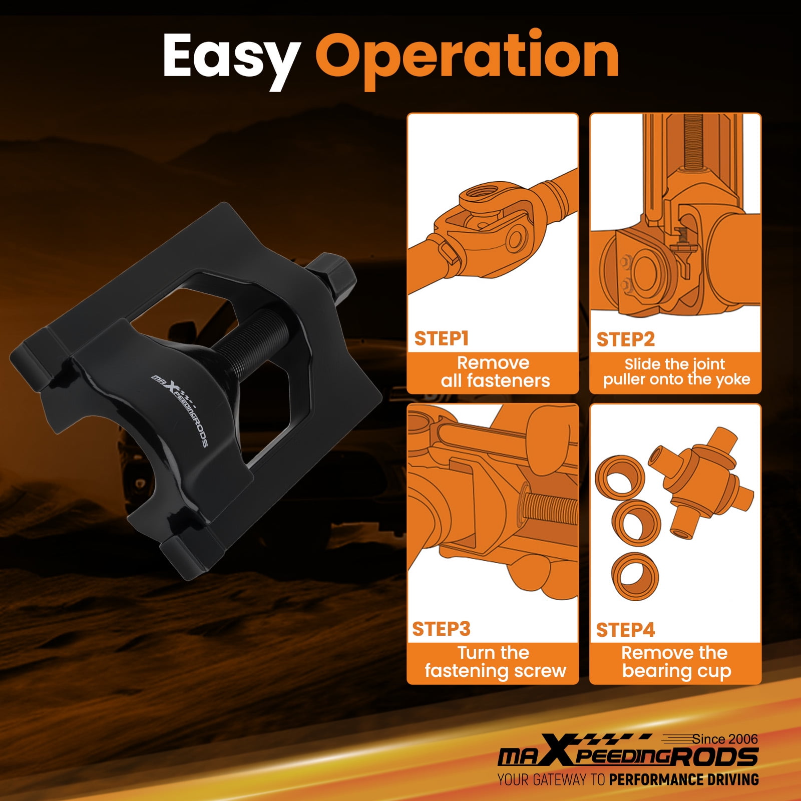 maXpeedingrods U Joint Puller Heavy Duty 10102 & 5192 Bearing Cup Installer Tool Fit for Class 6-8 Trucks Universal Joint Removal Tool for 1.5" to 2.2" Bearing Cups