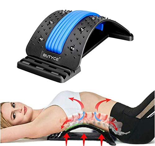 Scoliosis Spinal Lower and Upper Back Sciatica Lumbar Back Pain Relief Device Multi-Level Spine Deck Back Stretching Back Massager for Herniated Disc Back Stretcher Support 