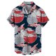 thumbnail image 1 of Camisas Vaqueras Para Hombre Manga Corta Casual Hombres Solapa Solapa Estampado de Manga corta Puños Botón Puerto Estilo Floral Camisa Sand Beach Hawaiianss Summer Top (Red, S), 1 of 3