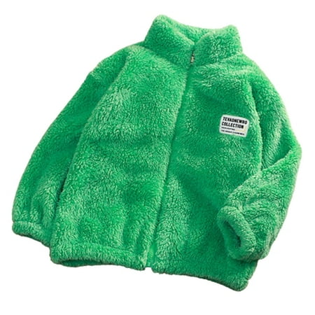 

Toddler Baby Boy Girls Fleece Jackets Long Sleeve Solid Color Zip Up Coat Kids Fuzzy Winter Warm Sweatshirt Outwear