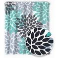 thumbnail image 4 of Turquoise Shower Curtain for Bathroom Waterproof Polyester Fabric Floral Shower Curtain Dahlia Flower Print Decorative Teal Bathroom Curtain Set with Hooks 72"x72", 4 of 6
