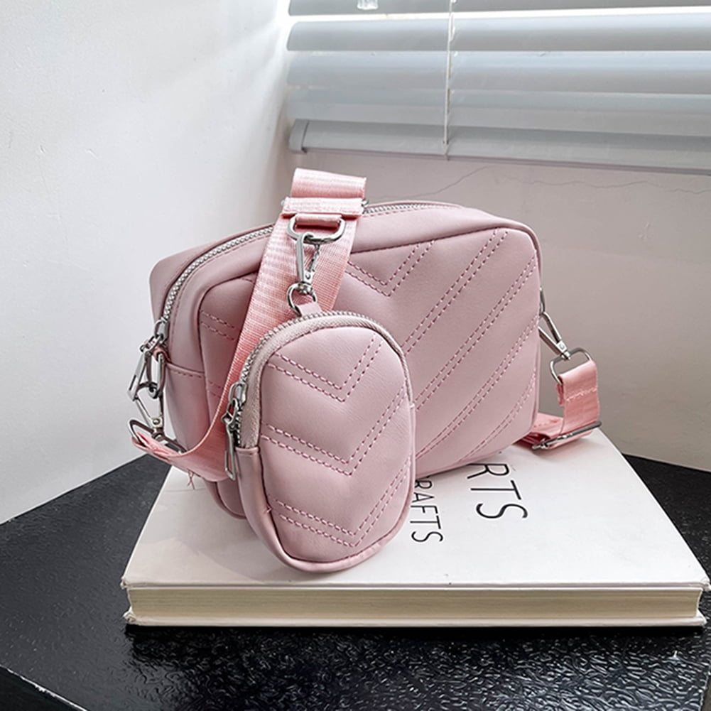 Quilted Pink Large Crossbody Bag