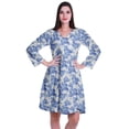 thumbnail image 1 of Moomaya Robe Courte Évasée Imprimée de Designer, Manches Longues, Tunique en Velours, Robes pour Femmes, 1 of 6