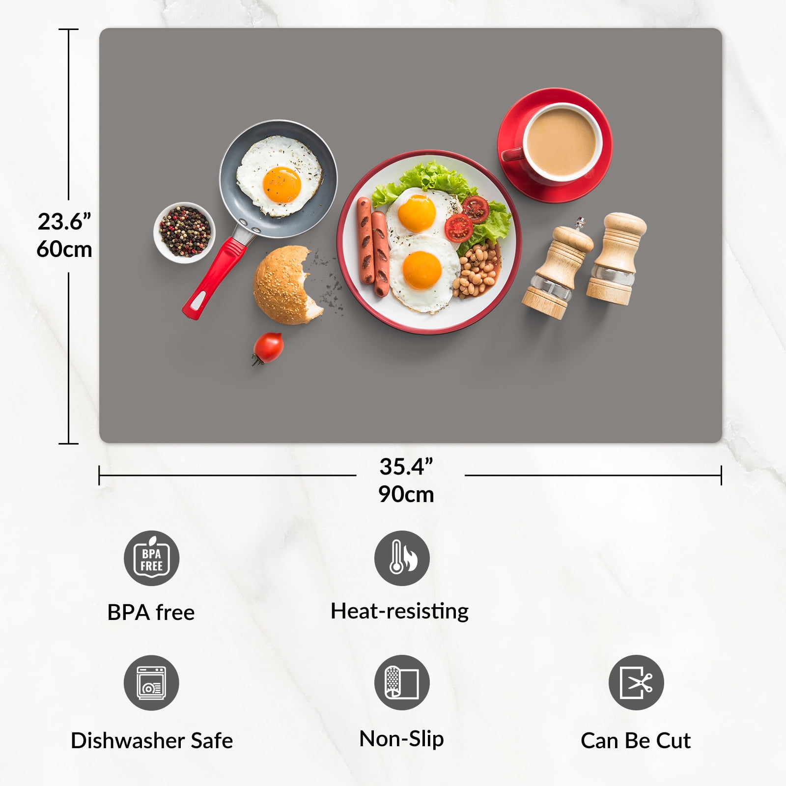 Goldeer Extra Large Silicone Countertop Protector Mat – Heat Resistant, Non-Slip Kitchen Mat for Counter, Desk, Crafts