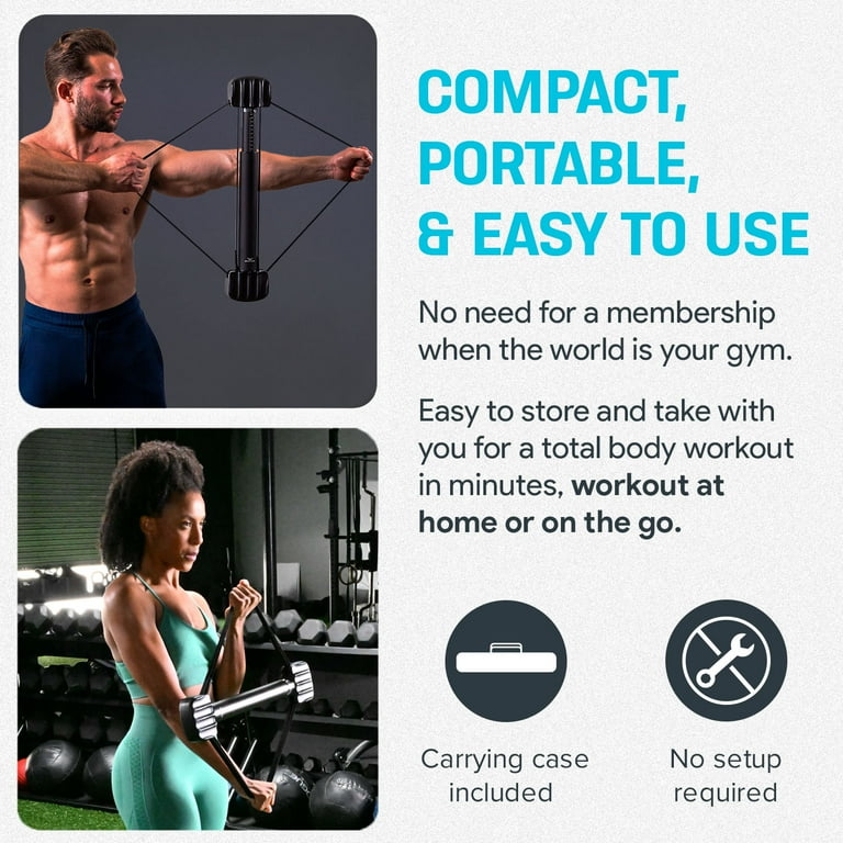 Bullworker X5 Pro 28 Isometric Exercise Equipment Strength Training Portable at Home Gym Equipment for Back Shoulder Biceps Triceps Abs Chest and Arms Home Workout Exerciser for Men Women