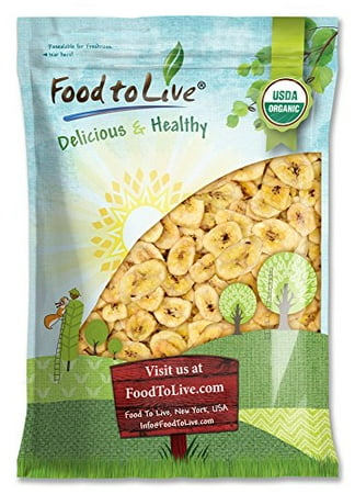 Food to Live® Certified Organic Banana Chips (Non-GMO, Unsulfured, Bulk) (10 Pounds)