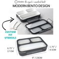 thumbnail image 2 of baomifa-Bento Boxes for Adults | Lunch-Box Insulated Bento-Box with 3 Compartment | Slim Container for Big Kids Teens, Work and School | Eco-Friendly Leakproof Divided Containers | Gray - Black, 2 of 4