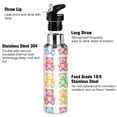 thumbnail image 3 of Yayeee 33oz Insulated Water Bottle Double Wall Stainless Steel with Flip Straw Lid, Gummy Bear Pattern, 3 of 7