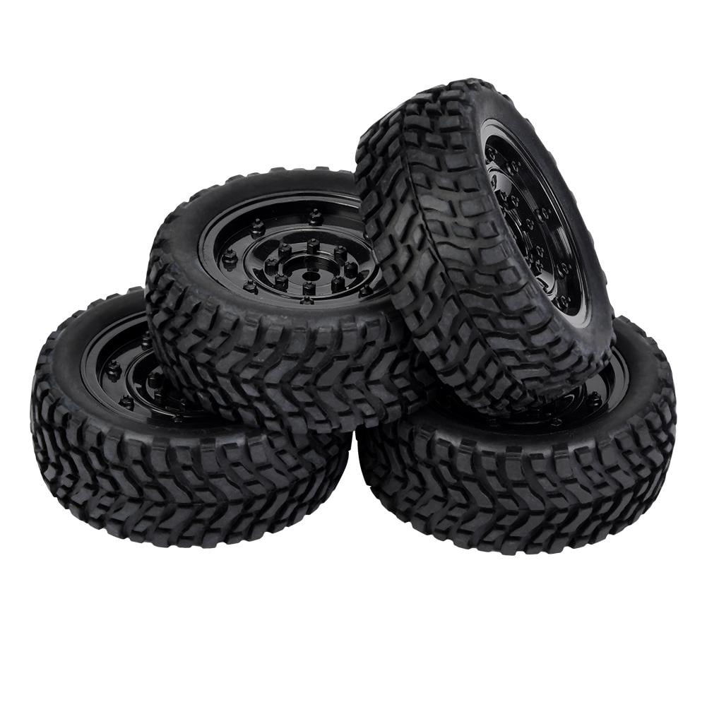 Greensen 4pcs Tire Wheel Rim Rubber for FY 1/16 Climbing WPL C14 C2 Crawler Remote Control Car , WPL Tire, FY Car Tire