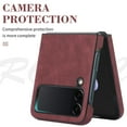 thumbnail image 6 of TECH CIRCLE for Samsung Galaxy Z Flip 4 6.7" 2022 Folding Case, Lightweight Premium PU Leather Heavy Duty Full Body Protective Case for Samsung Z Flip 4 Ladies & Women & Men, Winered, 6 of 8