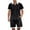Black, variant on NAFUU Men's 2 Pieces Set Fashion Color Blocked Short Sleeved Shirt Shorts Mens Casual Loose Trendy Comfortable Suit Fashion Handsome Outfit