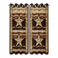 thumbnail image 2 of nqOlkjepod Outdoor Curtains for Patio Waterproof, Brown Star Western Outdoor Privacy Panels Grommet, Country Brown Vintage Wooden Blackout Outside Curtains for Porch/Cabana 54"x108", 2 Panels, 2 of 8