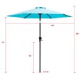 thumbnail image 6 of FLAME&SHADE 7.5 ft Outdoor Market Patio Table Umbrella with Tilt, Aqua Blue, 6 of 7